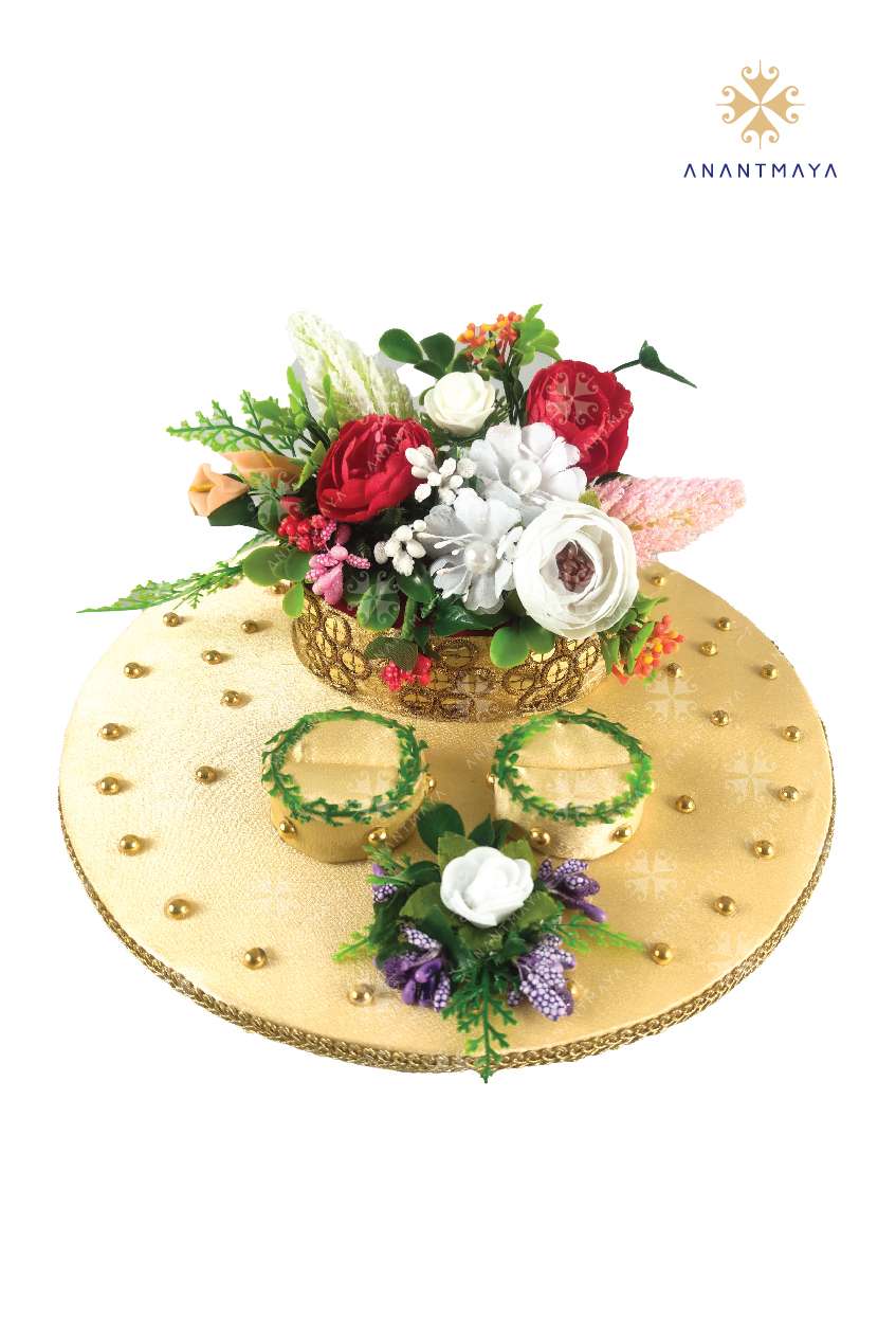 Engagement Ring Platter for Ring Ceremony, Wedding Ceremony Wooden Engagement  Ring Tray for Couple (Heart01-Tray-Golden)