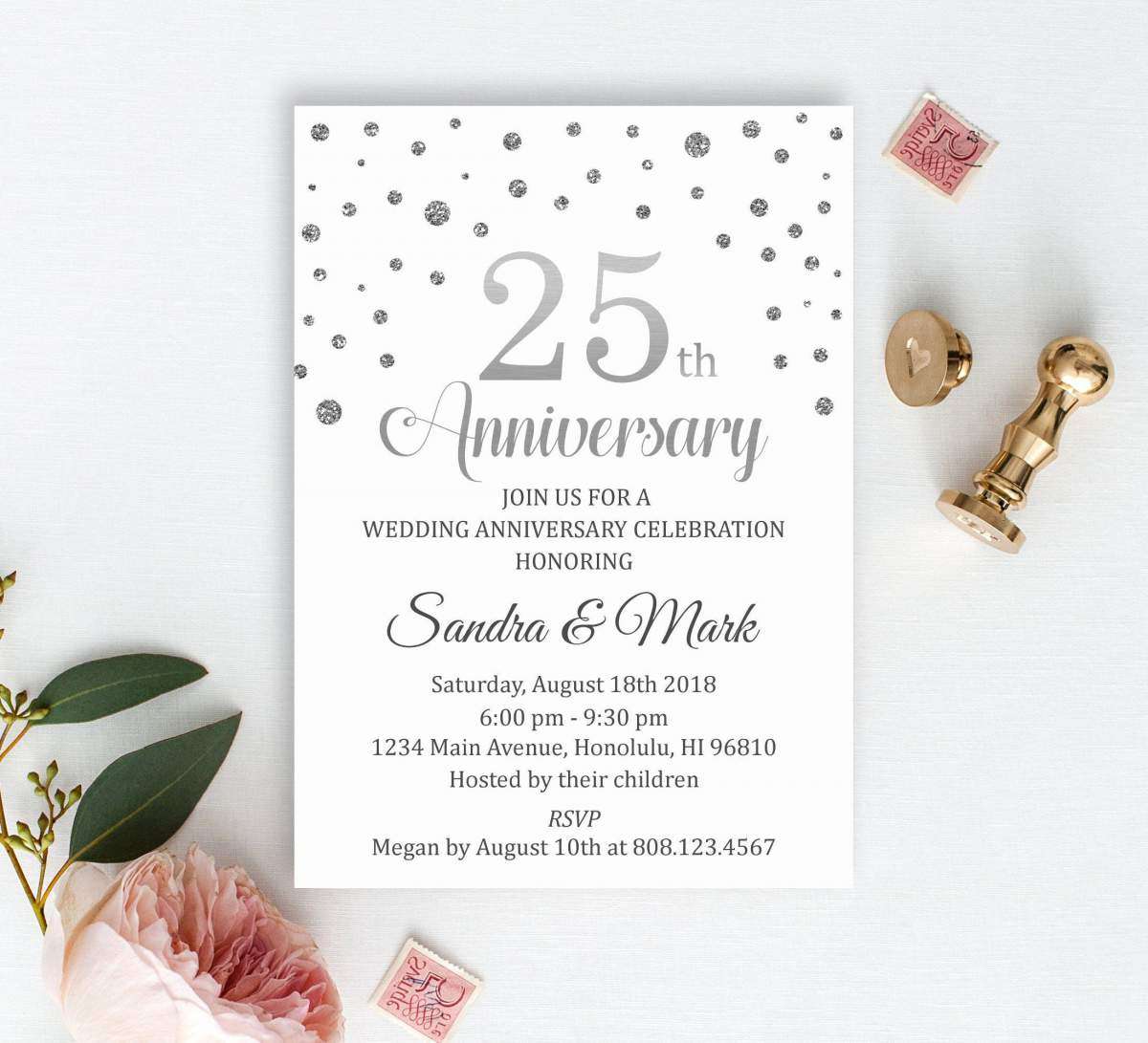 Silver Jubilee Invitation Card | 25th Anniversary Invitation Card